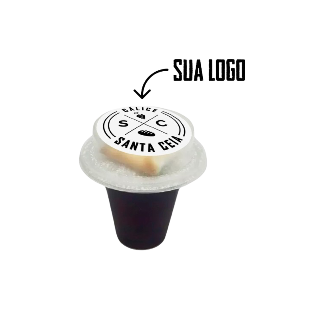 kit Cálice Santa Ceia Suco Autora com Pão Azimo c/ 48 und.